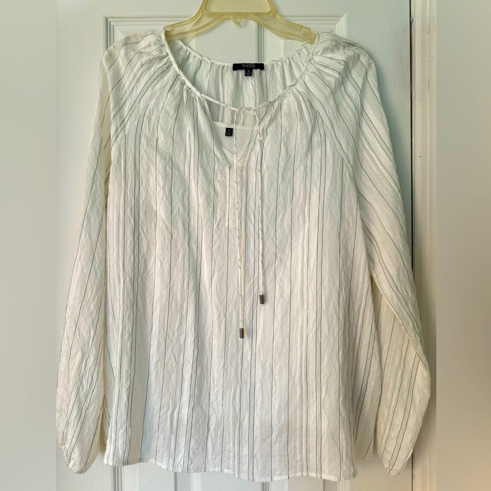 NYDJ long sleeve white blouse.